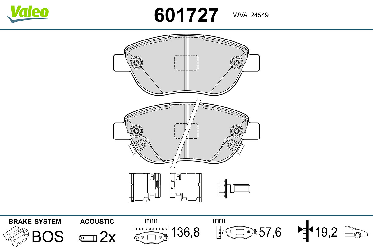 BRAKE PADS FIAT 500L 2012 2018 FR